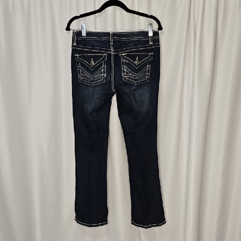 Nine West "Vintage America Jeans" Dark Indigo Women's Mid Rise Boot Cut Jeans - Picture 4 of 6